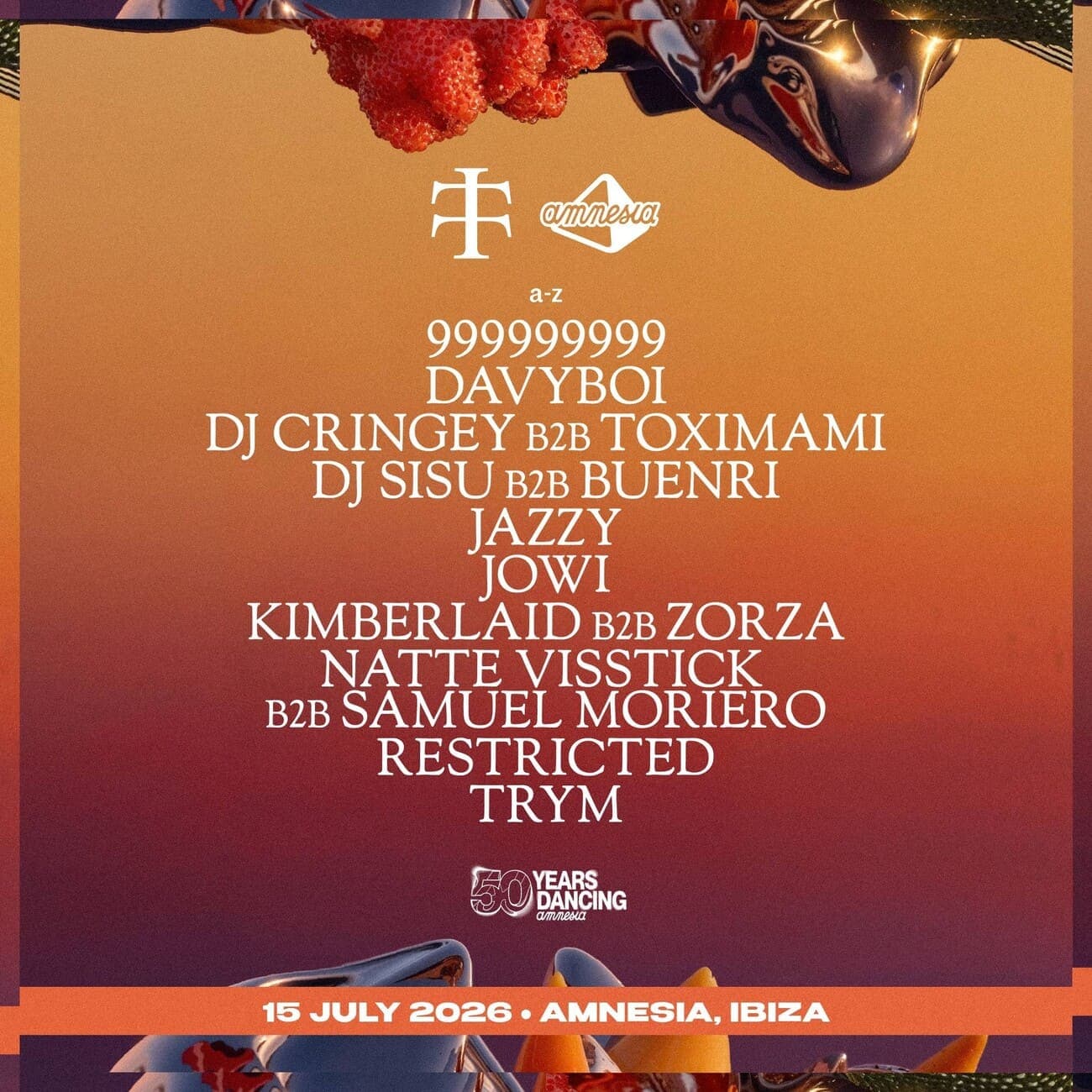 Teletech Amnesia Ibiza 15th July 2026