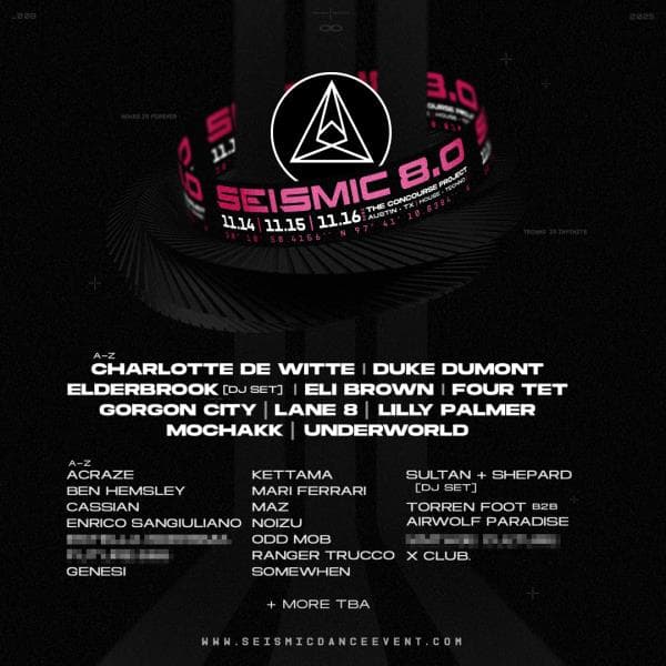 Seismic Dance Event 8.0 event poster